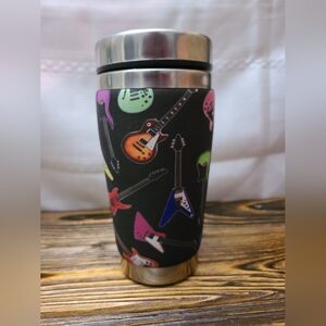 Mugzie 16 oz Guitar Theme Stainless Steel Tumbler with Lid and Neoprene Cover